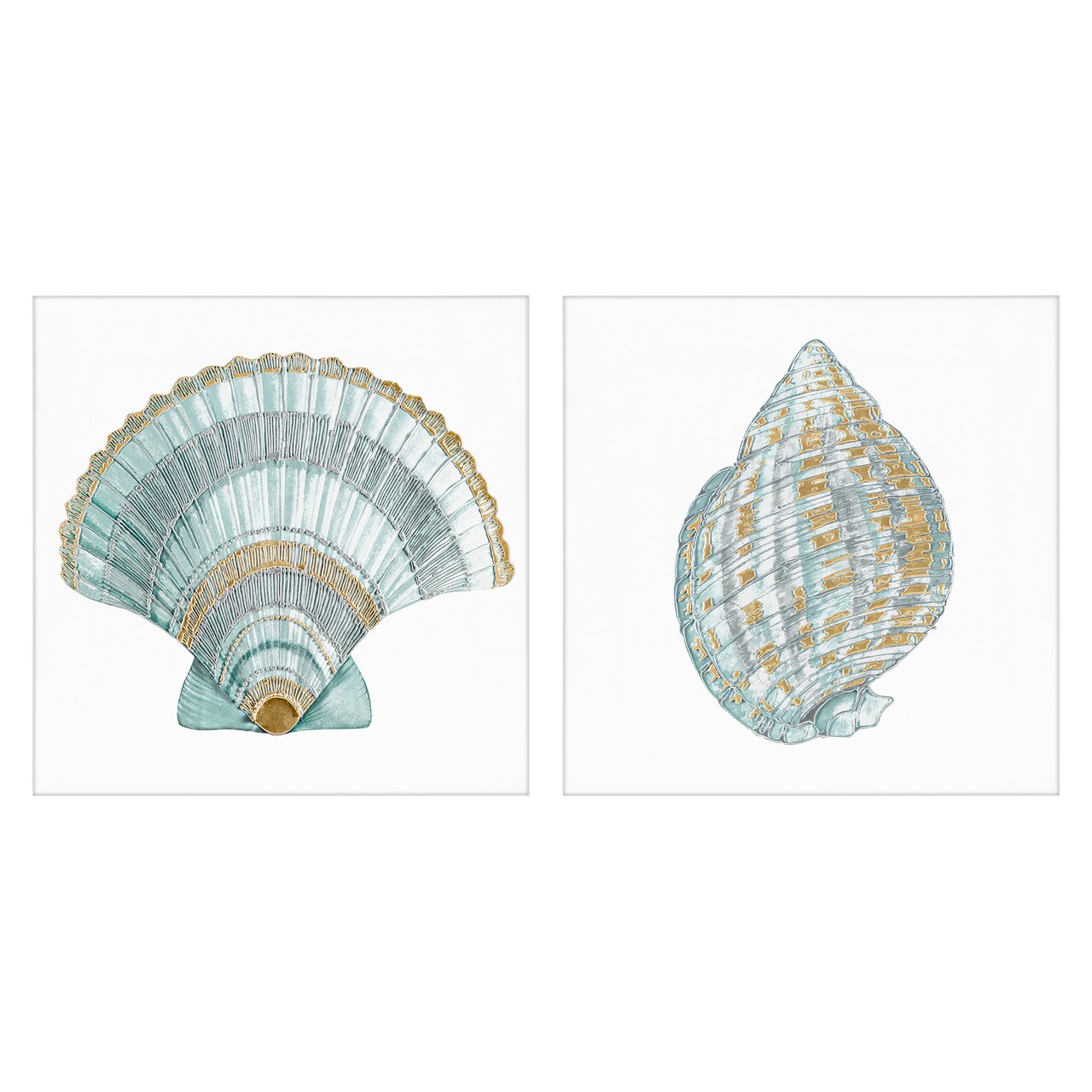 Stupell Industries Regal Clam Shell Duo 2pc Canvas Set, design by Lorenzo Collective